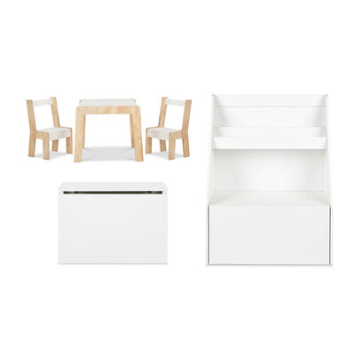 Combo Infantil Mesita + Librero + Baúl CIC Blanco