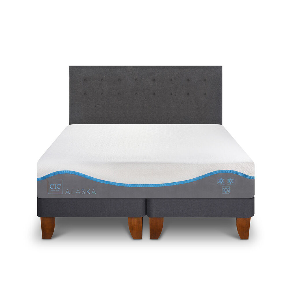 Cama Europea CIC Base Dividida King Alaska + Respaldo