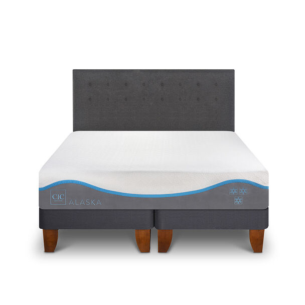 Cama Europea CIC Base Dividida King Alaska + Respaldo