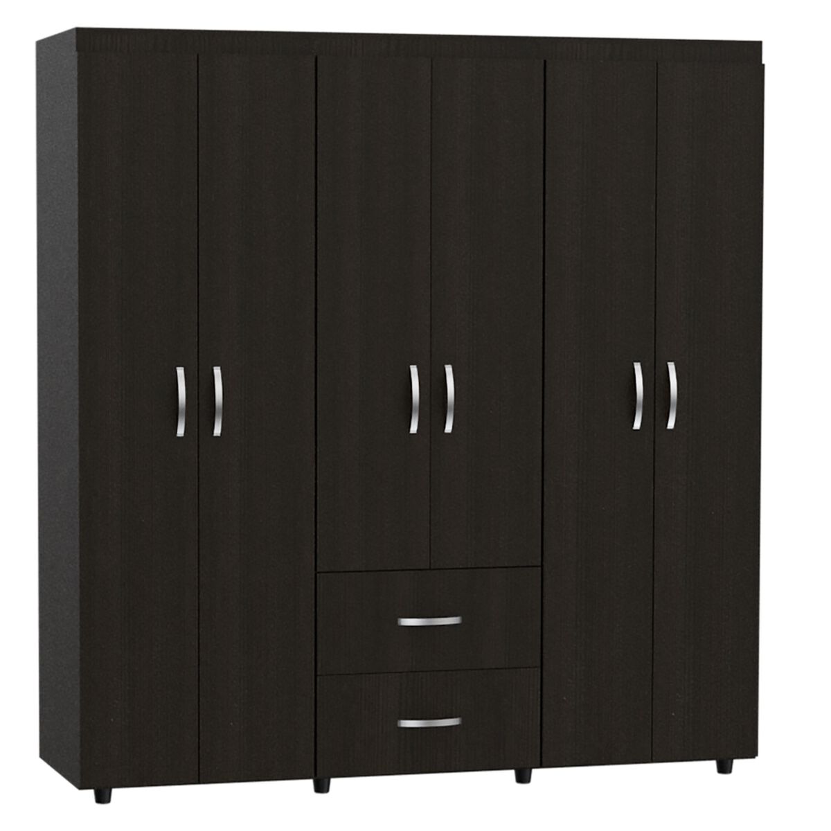 Clóset TuHome Bariloche 8 Puertas 2 Cajones Wengue/Negro