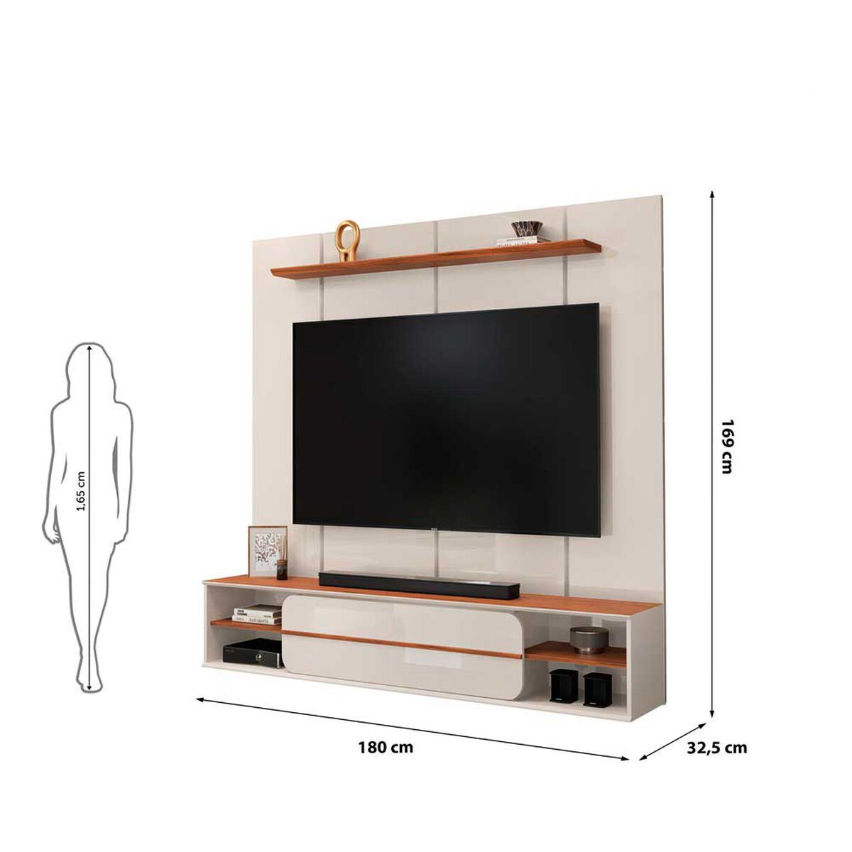 Panel TV Altavision Alana Blanco y Café