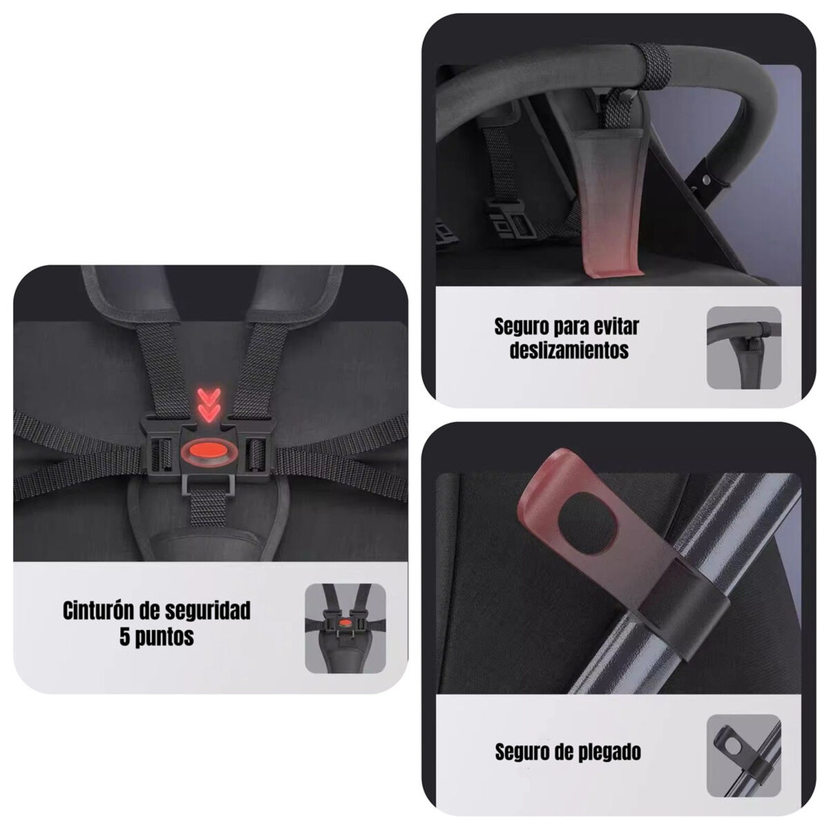 Coche de Paseo V6 Compacto con Accesorios Lubabycas