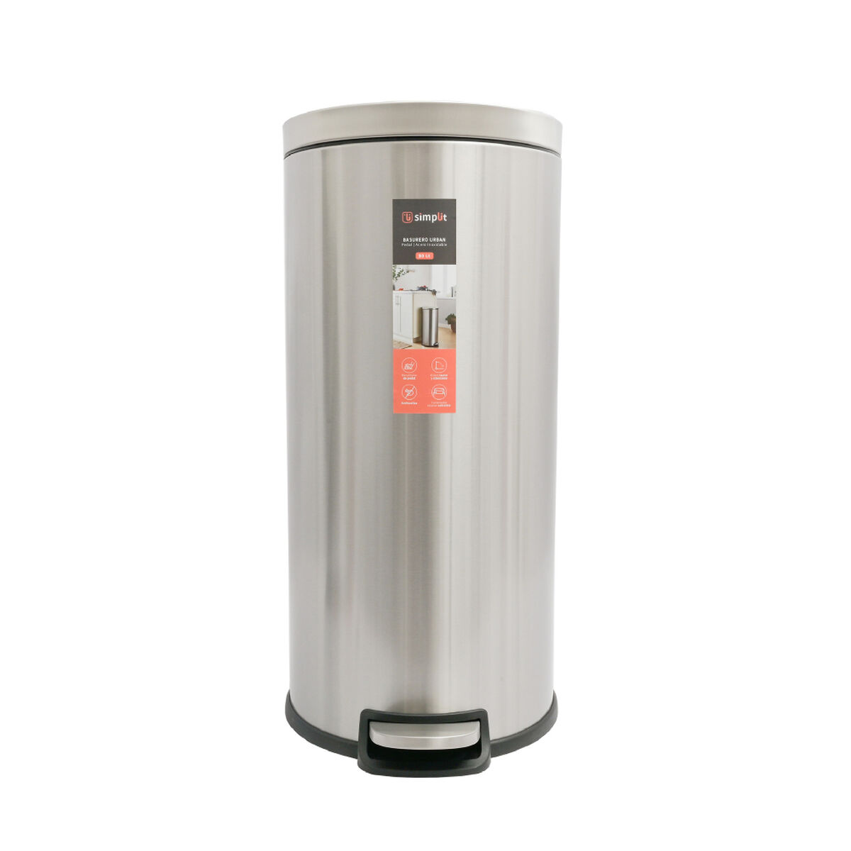 Basurero Cocina Simplit Inox Acero Inoxidable/Plástico