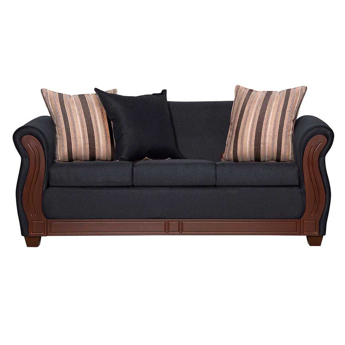 Juego de Living Ruzam Mobel Atenas Sofá 3 Cuerpos + Dos Sillones 1 Cuerpo Lino Marengo