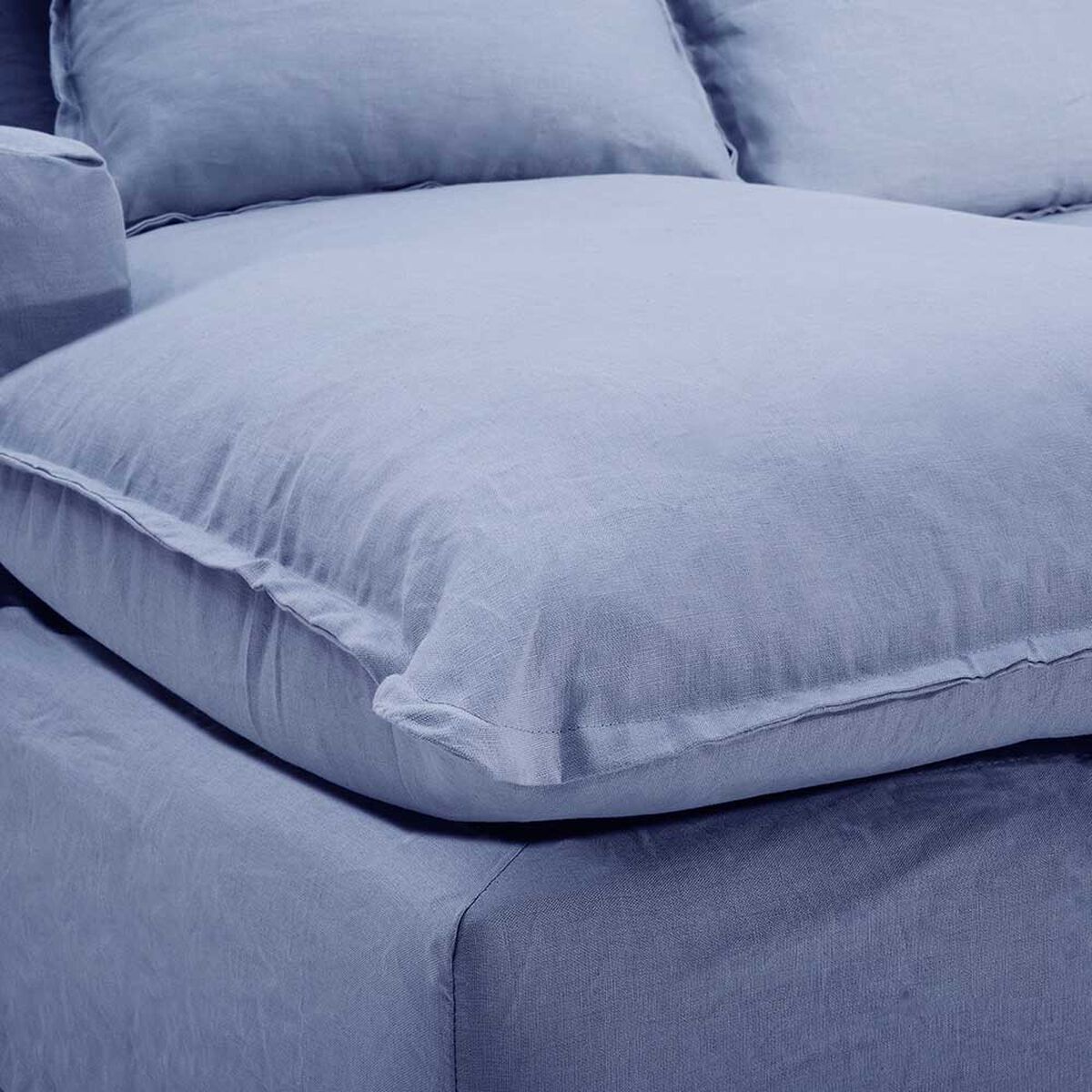 Sofá Seccional Izquierdo Innovamuebles Fontana Lino 4 Cuerpos Azul Piedra