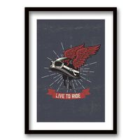 Cuadro Decorativo Retela  Live to Ride 50 x 35 cm
