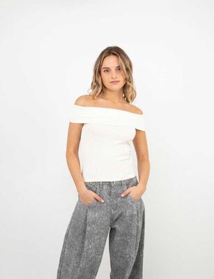 Imagen 1 del producto Polera Bardot Mujer Icono Blanco