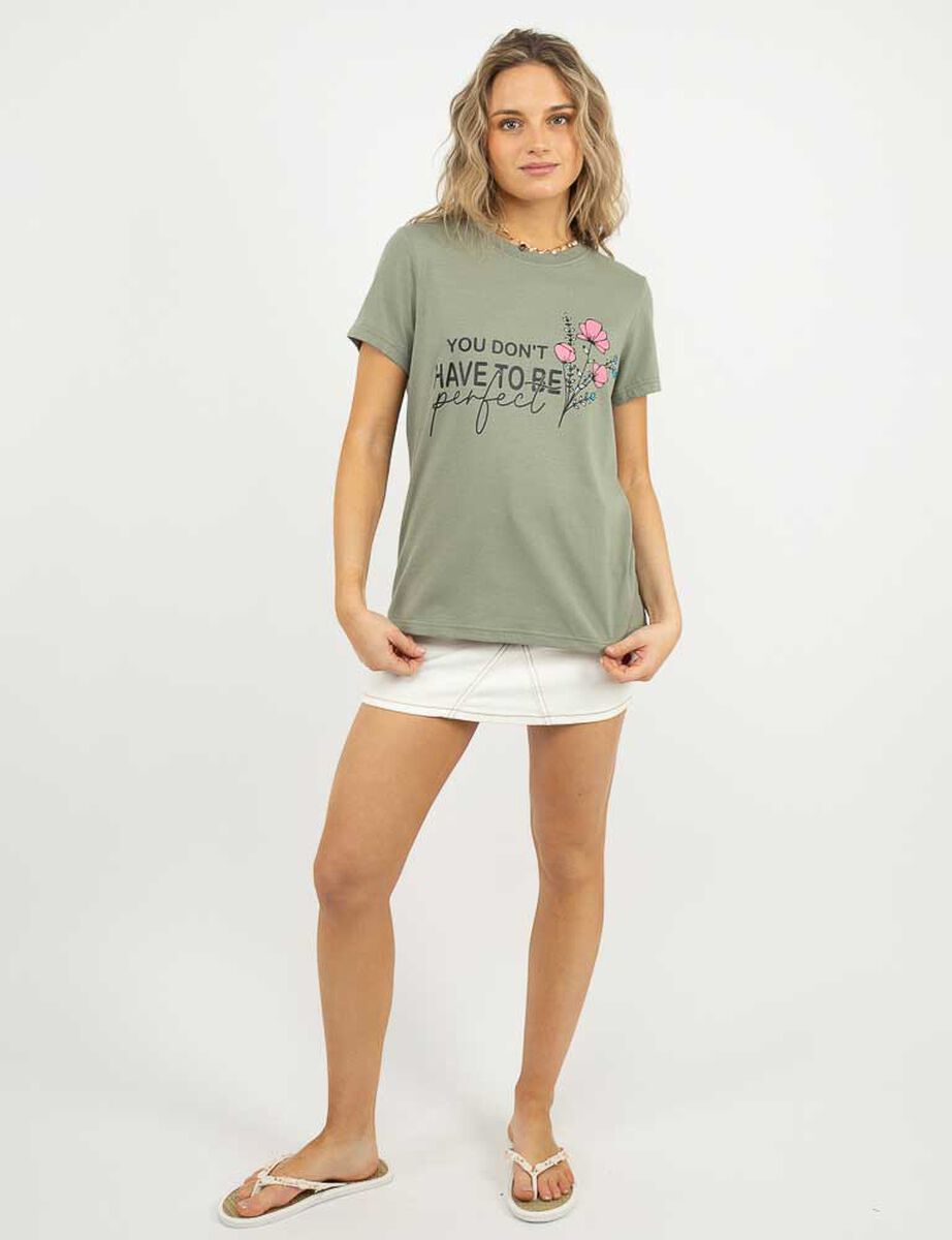 Polera Con Estampado Manga Corta Mujer Icono