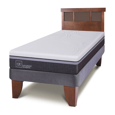 Imagen 2 del producto Cama Europea CIC 1,5 Plazas Ortopedic Advance + Respaldo Dublin Caramelo