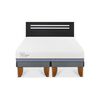Cama Europea CIC Base Dividida 2 Plazas Excellence Plus + Respaldo Munich Negro