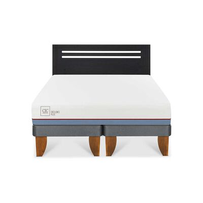 Cama Europea CIC Base Dividida 2 Plazas Excellence Plus + Respaldo Munich Negro