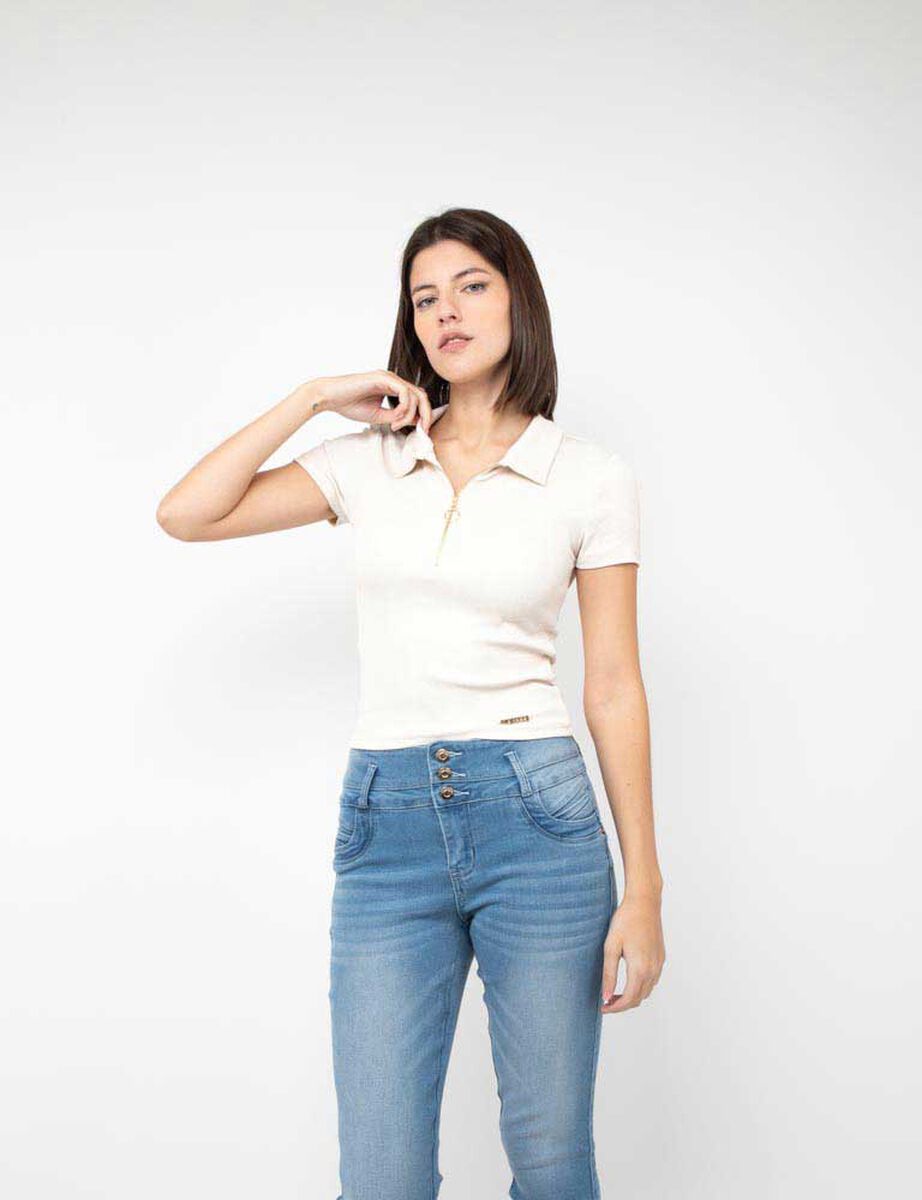 Polera Cuello Manga Corta Mujer  Fiorucci