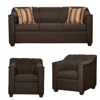 Juego de Living Ruzam Mobel Venecia  Sofá 3 Cuerpos + Dos Sillones 1 Cuerpo Lino Café