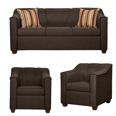 Imagen 1 del producto Juego de Living Ruzam Mobel Venecia Sofá 3 Cuerpos + Dos Sillones 1 Cuerpo Lino Café