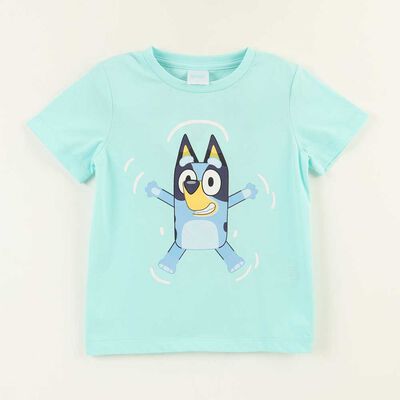 Polera Manga Corta Niño Bluey Turquesa