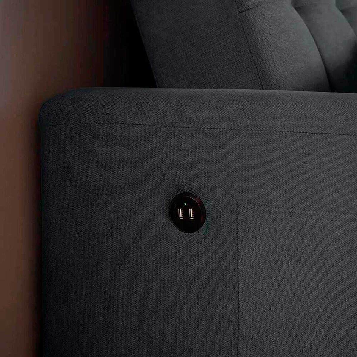 Sof&aacute; Cama Celta Luxe 3 Cuerpos Gris Oscuro