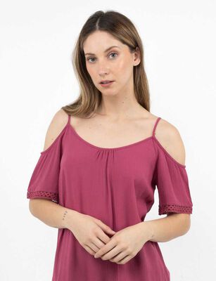 Imagen 2 del producto Blusa Manga Corta Mujer Alma Fucsia, Negro, Verde