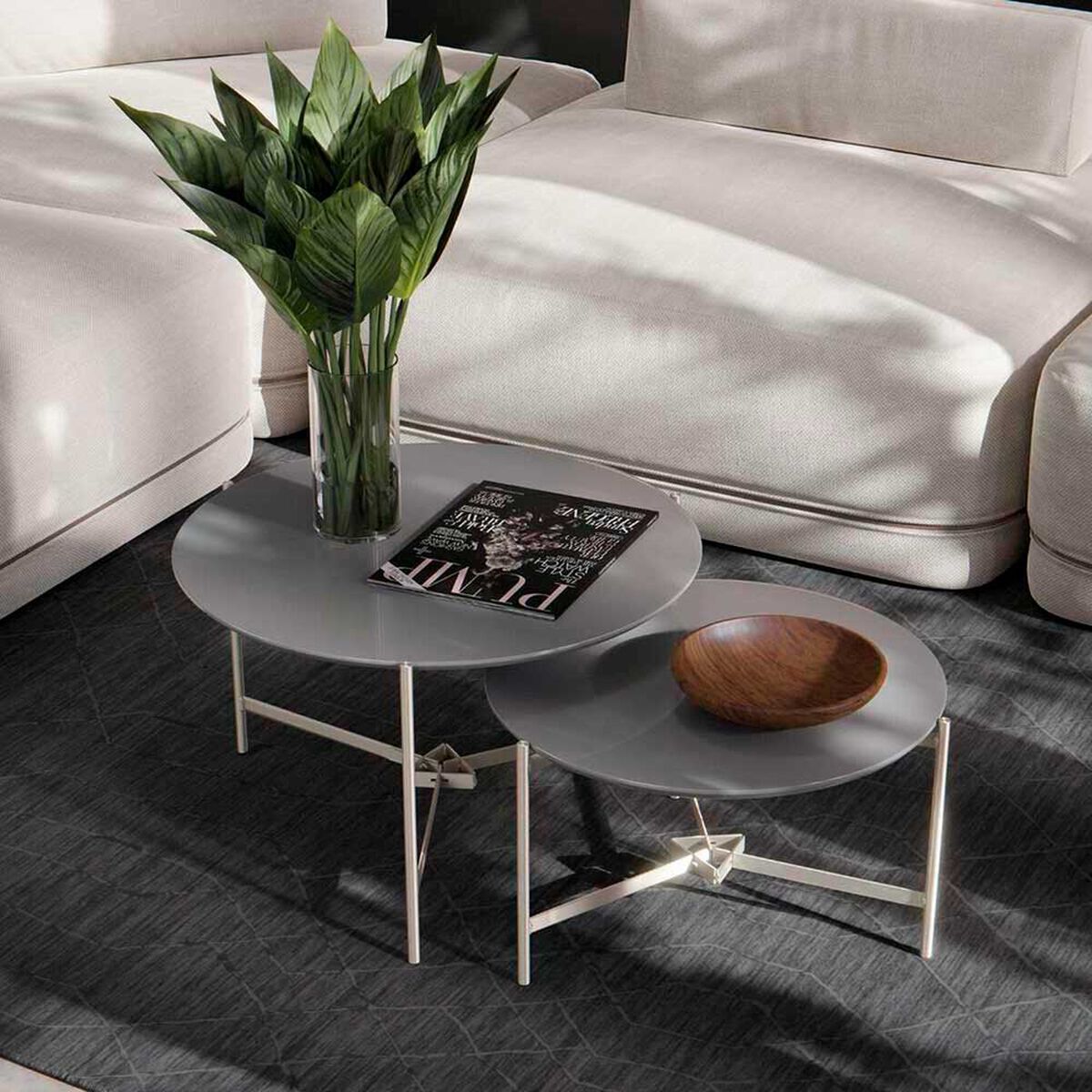 Set 2 Mesas de Centro Onessta Prisma Gris