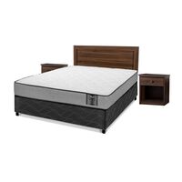 Cama Americana Flex 2 Plazas Star + Respaldo + 2 Veladores Asturias