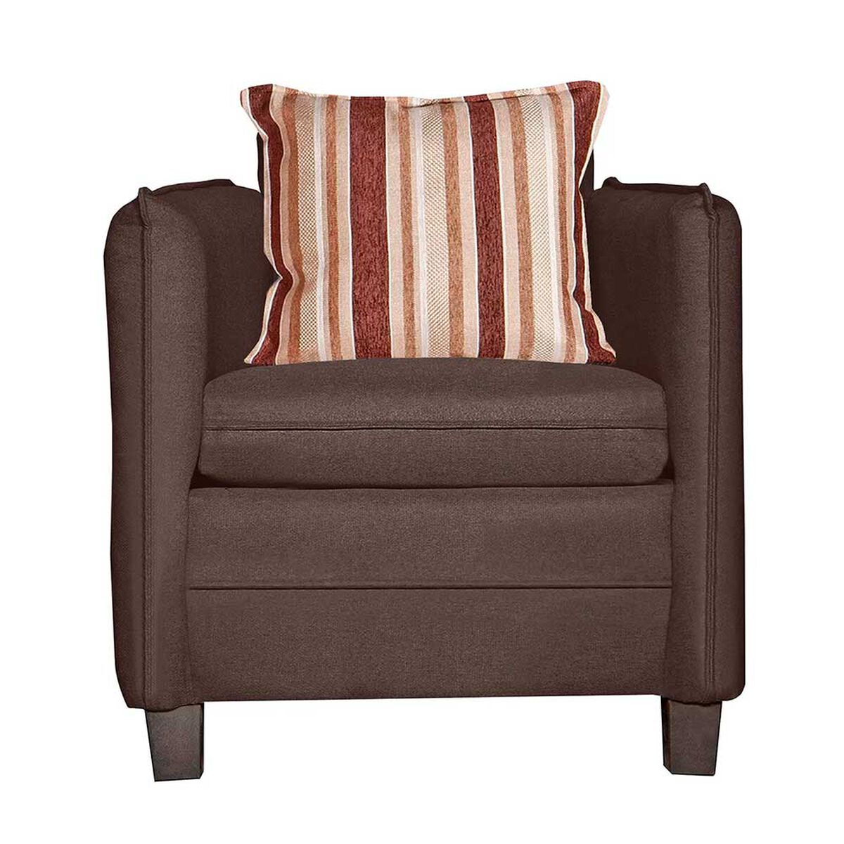 Juego de Living Ruzam Mobel Barcelona Sof&aacute; 3 Cuerpos + Dos Sillones 1 Cuerpo Lino Caf&eacute;