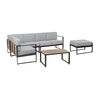 Juego de Terraza Premium Innovamuebles Sofá Seccional 6 Cuerpos + Pouf Gris Perla 