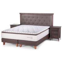 Cama Europea Rosen Base Divida King + Set Maderas Brera
