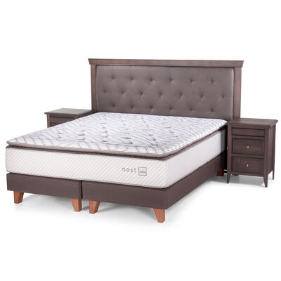 Imagen 1 del producto Cama Europea Rosen Base Divida King + Set Maderas Brera