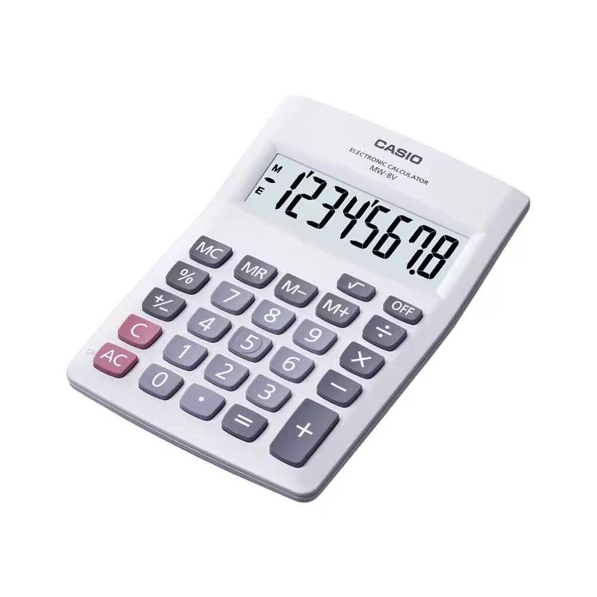 Calculadora de Escritorio Casio MW-8V-WE Color Blanco