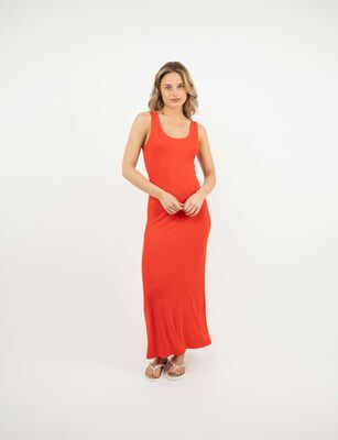 Imagen 1 del producto Vestido Slim Maxi Sin Mangas Mujer Icono Negro, Rojo