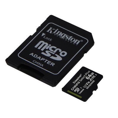 Imagen 1 del producto Tarjeta Micro SD Kingston 64GB con Adaptador