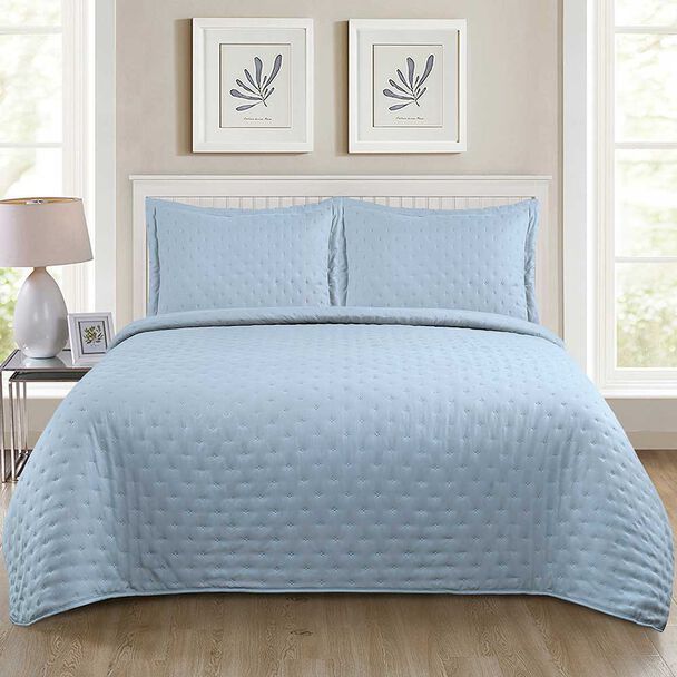 Quilt Illusions 1,5 Plazas Celeste Roma