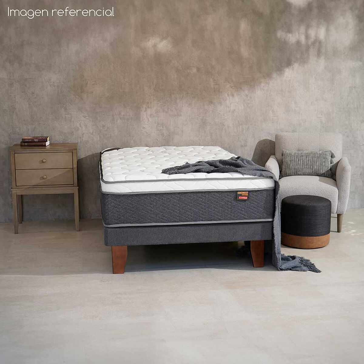 Cama Europea Celta 1,5 Plazas Everest Cobre