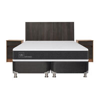 Box Spring CIC Base Dividida 2 Plazas Ortopedic + Respaldo + 2 Veladores