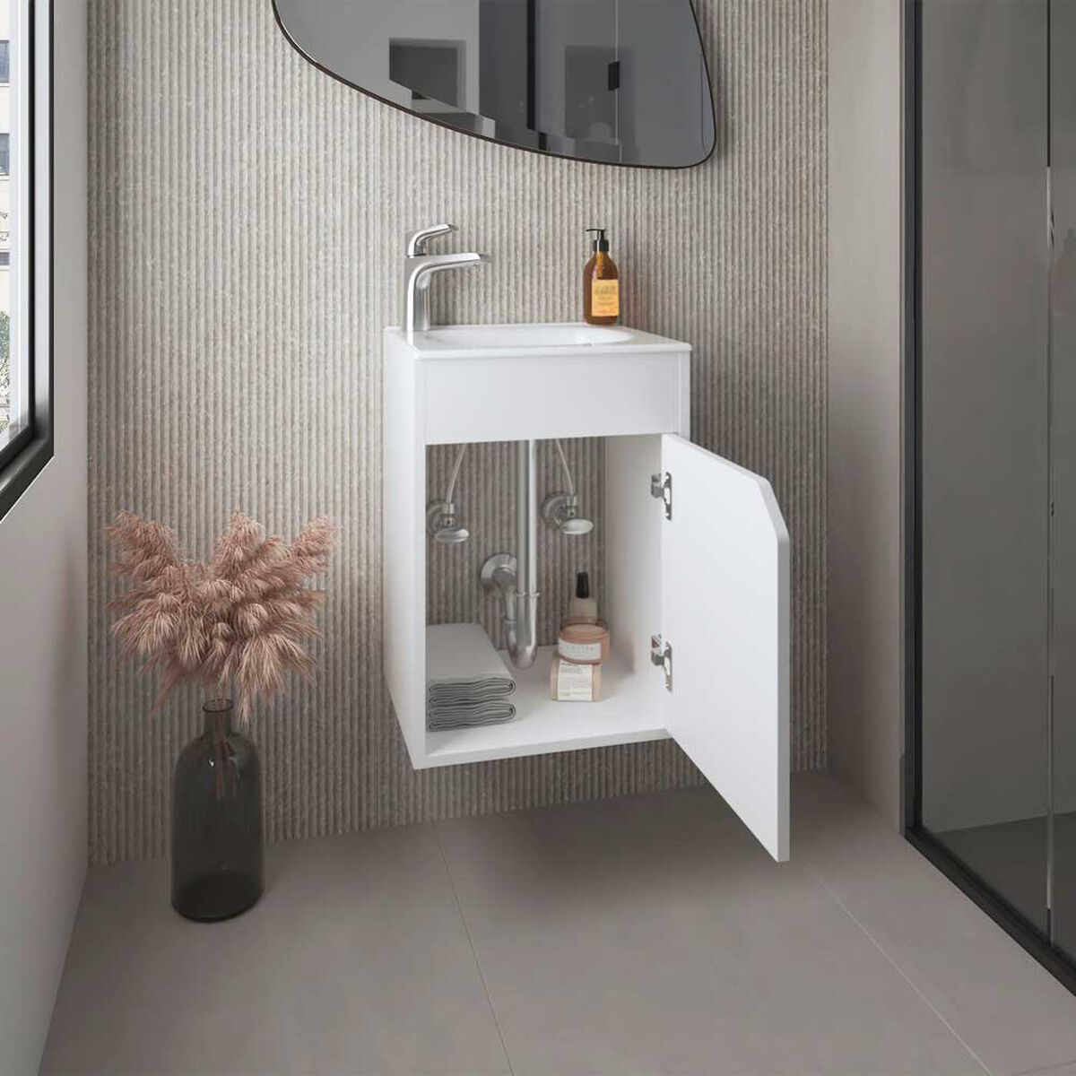 VANITORIO FLOTANTE BETHEL 1 PUERTA BLANCO