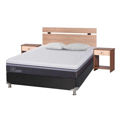 Imagen 2 del producto Box Spring CIC 2 Plazas Ortopedic Advance + Respaldo + 2 Veladores Olmo + 2 Almohadas