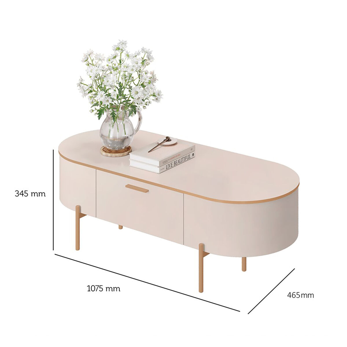 Mesa de Centro Vekkahome Selena Beige