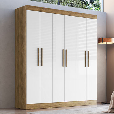 Imagen 2 del producto Clóset Exit New Xangai 6 Puertas 2 Cajones Nuez y Beige