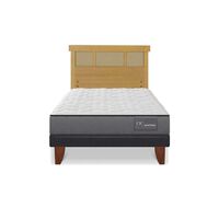 Cama Europea CIC 1,5 Plazas Anatomic + Respaldo Dublin Mostaza