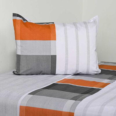 Imagen 1 del producto Juego de Sábanas American Family 144 Hilos 1,5 Plazas Franjas Cafe