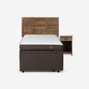 Bed Boxet Rosen 1,5 Plazas Ergo T + Respaldo + Velador Robin Tostado