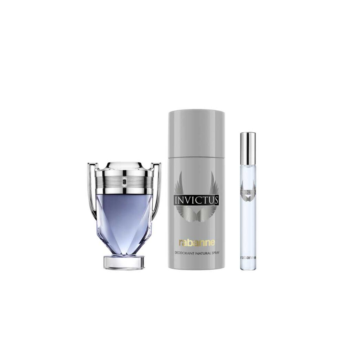 Set Perfume Paco Rabanne Hombre Invictus EDT 50 ml + Desodorante 150 ml + EDT 10 ml