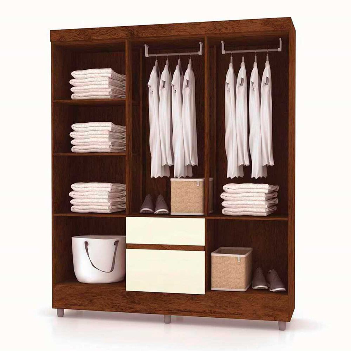 Cl&oacute;set KEA Ideal 6 Puertas 2 Cajones Champagne