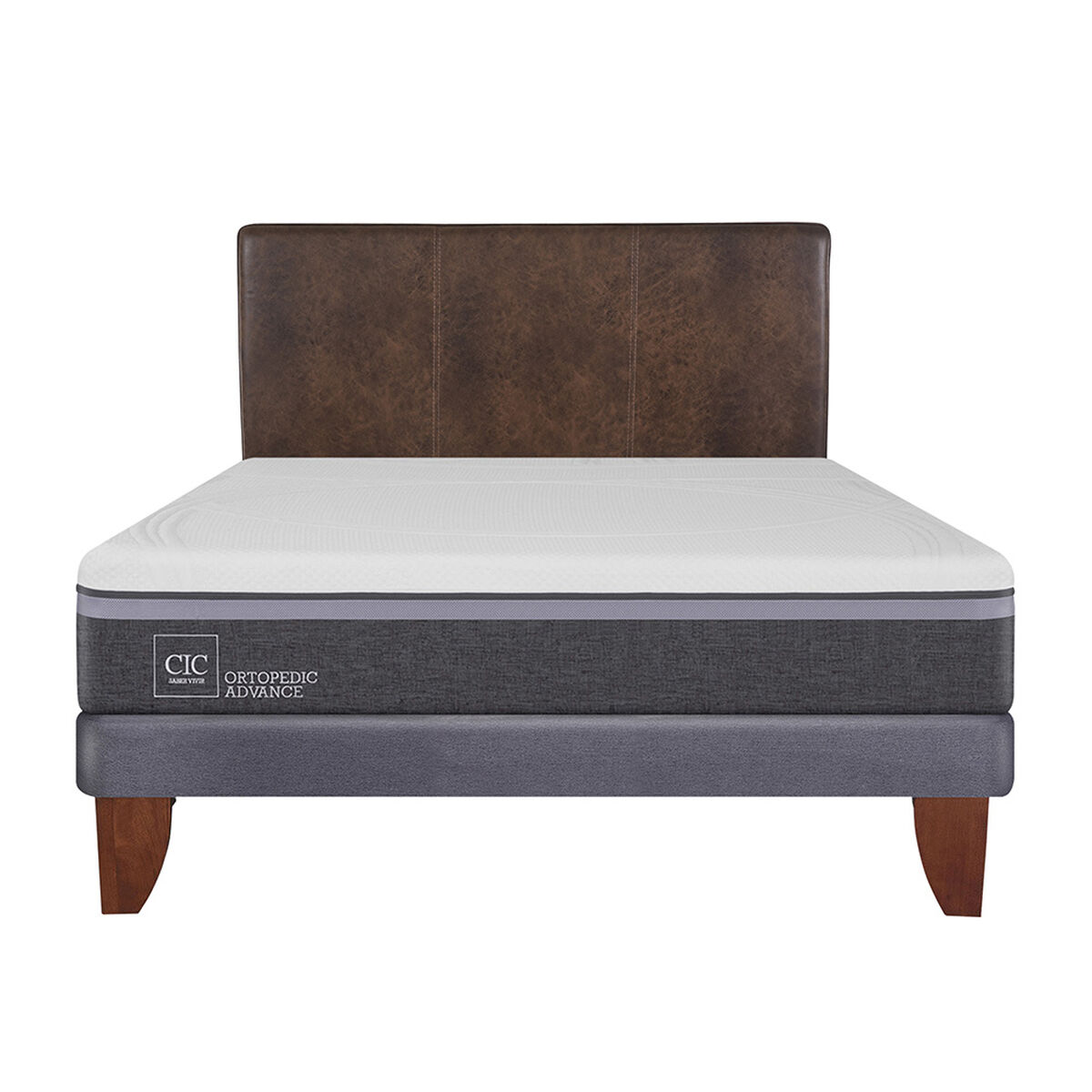 Cama Europea CIC 2 Plazas Ortopedic Advance + Respaldo Baker