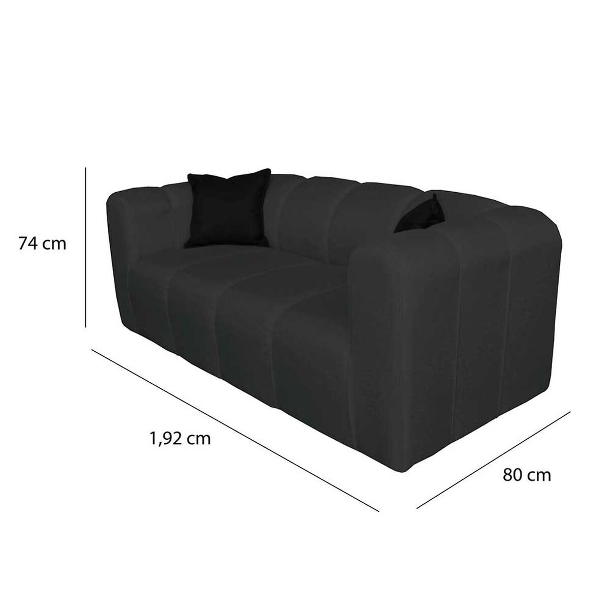 Juego de Living Muebles MYM Leonol Sof&aacute; 3 Cuerpos + Dos Sillones 1 Cuerpo Negro