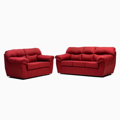 Imagen 1 del producto Juego de Living Cabsur Zeus Sofá 3 Cuerpos + Sofá 2 Cuerpos Tela Burdeo