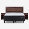 Cama Europea Rosen King Tempo + Respaldo + 2 Veladores Rachel