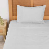 Juego de Sábanas Mashini 144 Hilos 1 Plaza Liso Gris