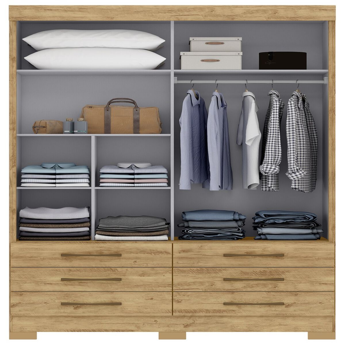 Closet Di Poretti New Moscou 2 Puertas Café y Blanco