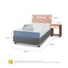Cama Americana CIC 1,5 Plazas Excellence + Respaldo + 1 Velador Olmo + Plumón