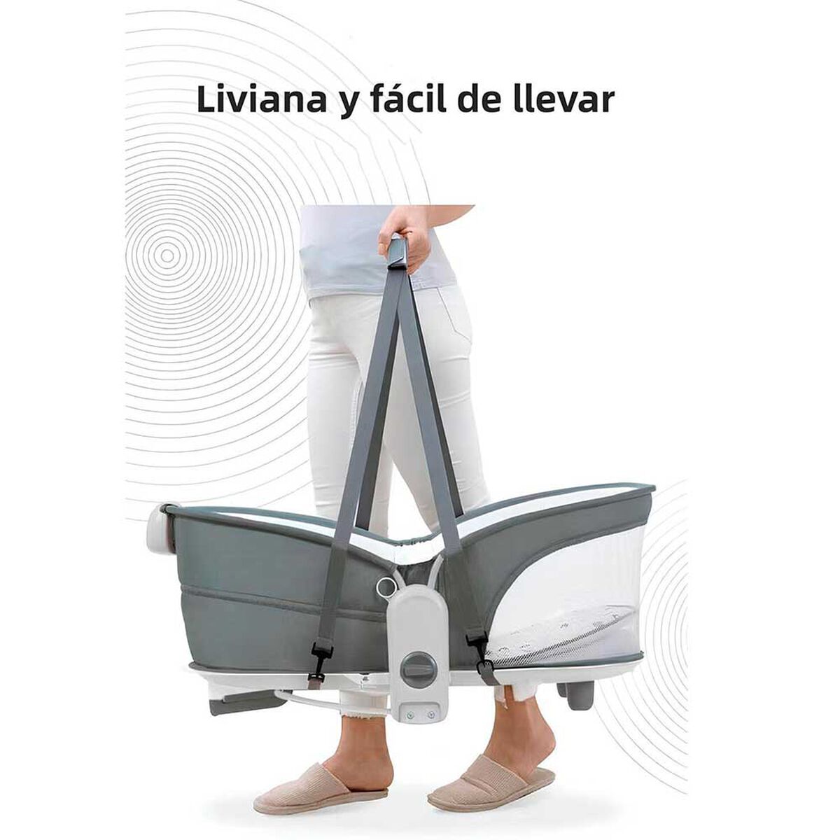 Cuna Moisés y Columpio con Vibración 2 en 1 Lubabycas Morada